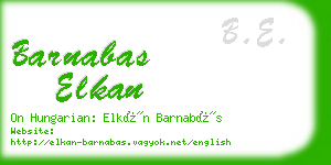 barnabas elkan business card